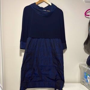 NEW Joseph Ribkoff Front Pocket Style Navy Jacquard Dress Size 10 
205236